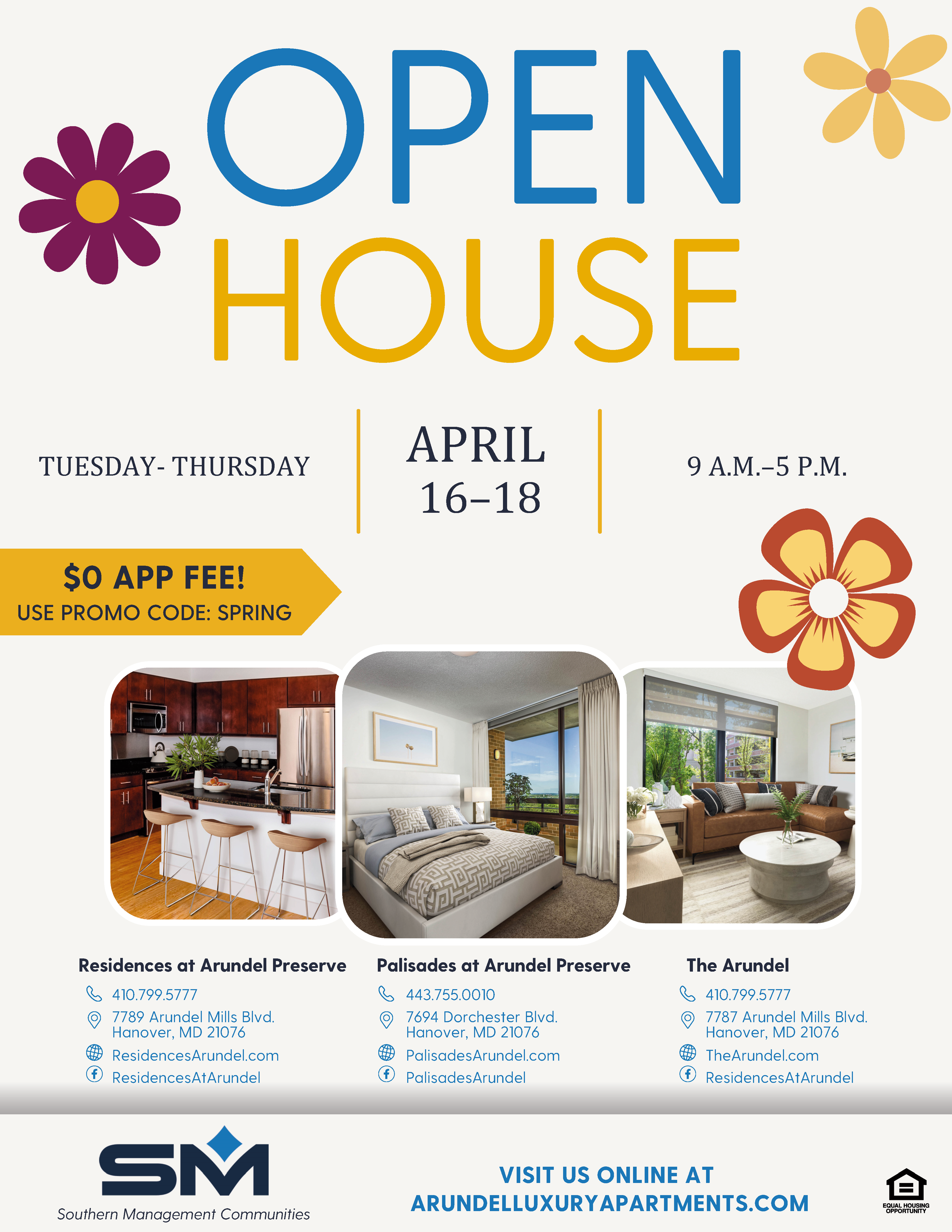Arundel Open House Flyer southern management